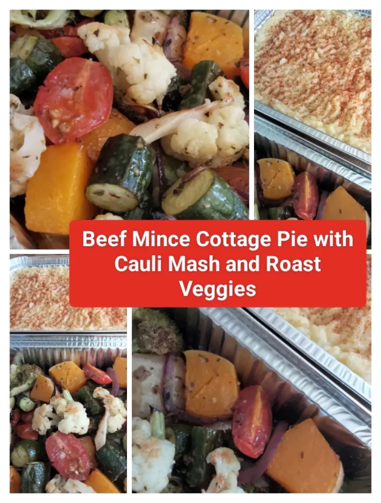 Beef Mince Cottage Pie with Cauli Mash and Roast Veggies