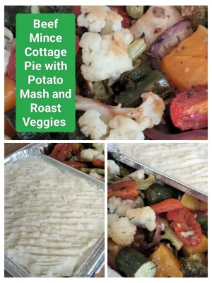 Beef Mince Cottage Pie With Potato Mash & Roast Veggies