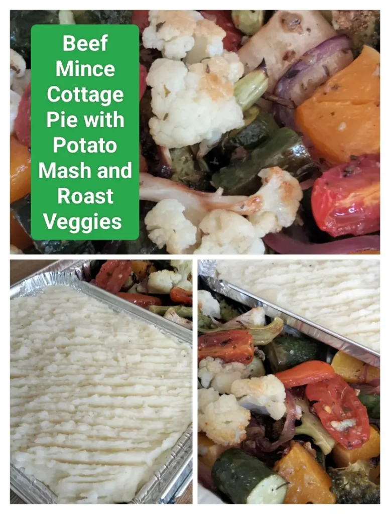 Beef Mince Cottage Pie With Potato Mash & Roast Veggies