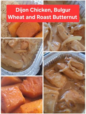 Dijon Chicken, Bulgur Wheat and Roast Butternut