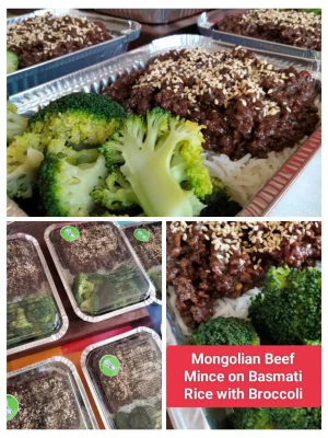 Mongolian Beef Mince, Basmati Rice and Broccoli